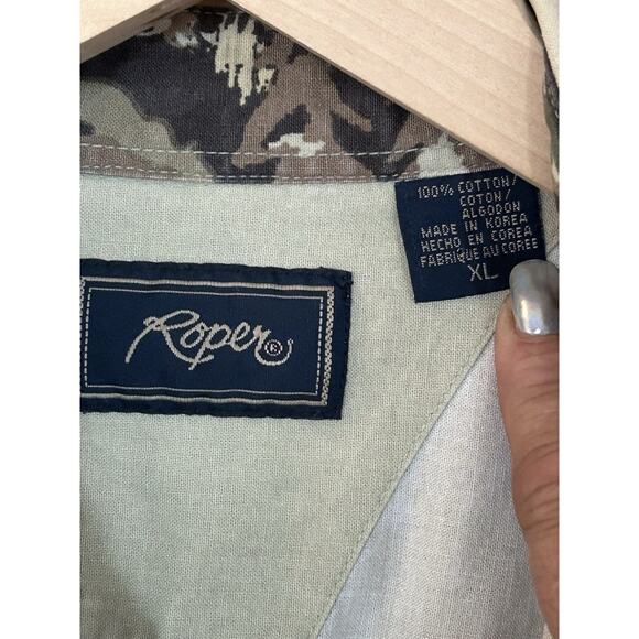 Vtg 90s Roper Pearl Snap Shirt XL Western Cowboy Horse Rodeo Bull Wolves Grunge - Picture 7 of 8